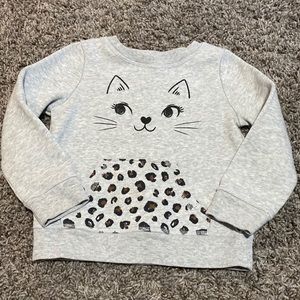 3T Jumping Beans gray kitten face sweatshirt with front pocket.